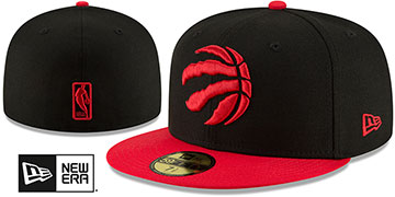 Raptors '2T TEAM-BASIC' Black-Red Fitted Hat by New Era