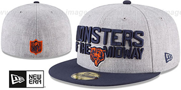 bears onstage fitted era navy grey hats nfl chicago hatland