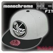 MONOCHROME XL-LOGO Grey-Black Fitted Hats by Mitchell & Ness