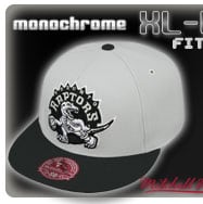 MONOCHROME XL-LOGO Grey-Black Fitted Hats by Mitchell & Ness