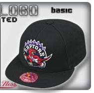 XL-LOGO BASIC Black Fitted Hats by Mitchell & Ness