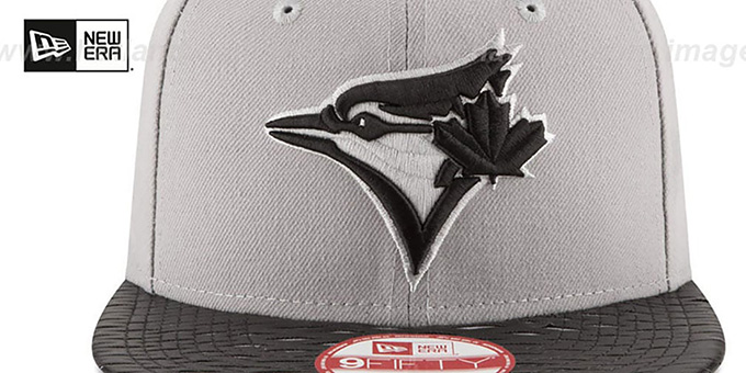 blue jays leather rip snapback grey black hat by new era at hatla blue jays leather rip snapback grey black hat by new era at hatla