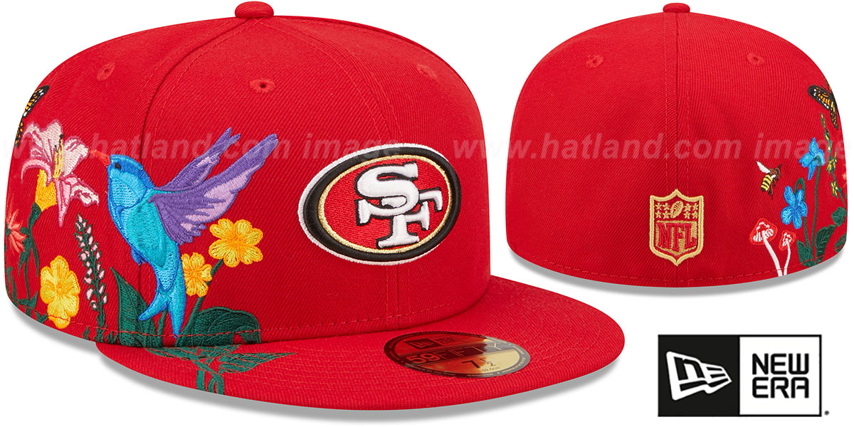 San Francisco 49ers SIDE-BLOOM Red Fitted Hat by New Era