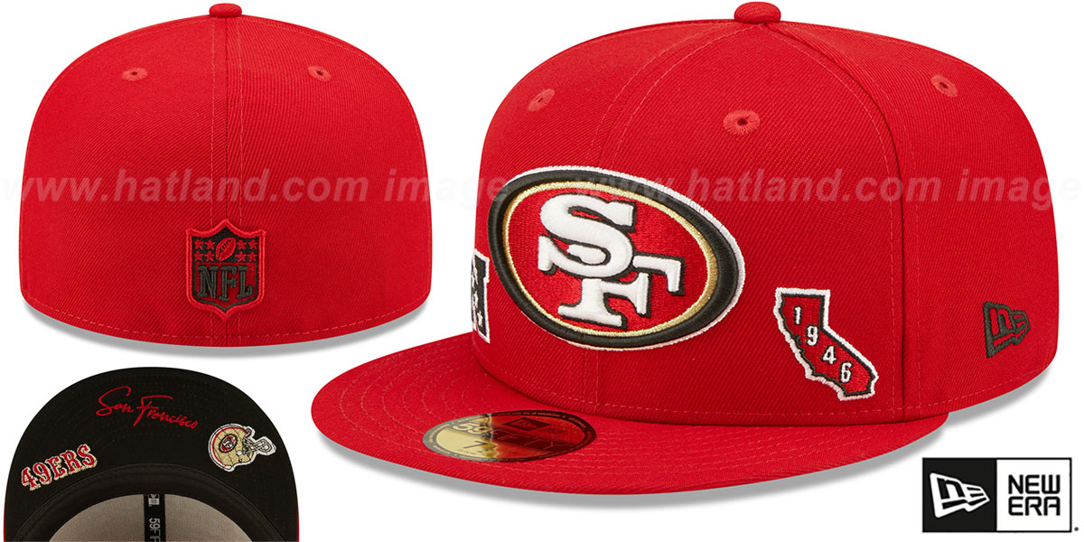 San Francisco 49ers TRIPLE THREAT IDENTITY Red Fitted Hat