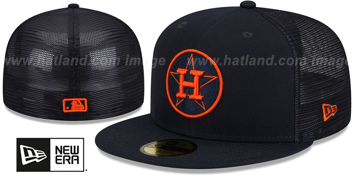 Houston Astros BATTING PRACTICE TRUCKER Navy Fitted Hat