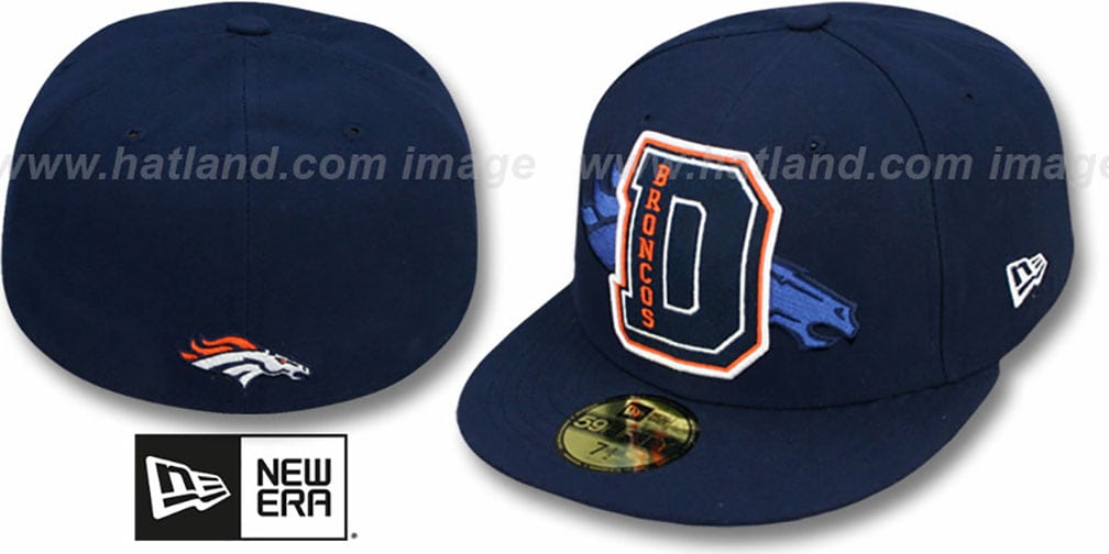 Denver Broncos NFL FELTN Navy Fitted Hat by New Era
