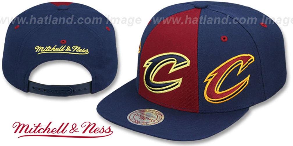 Cleveland Cavaliers TRIPLE STACK SNAPBACK Burgundy-Navy Hat