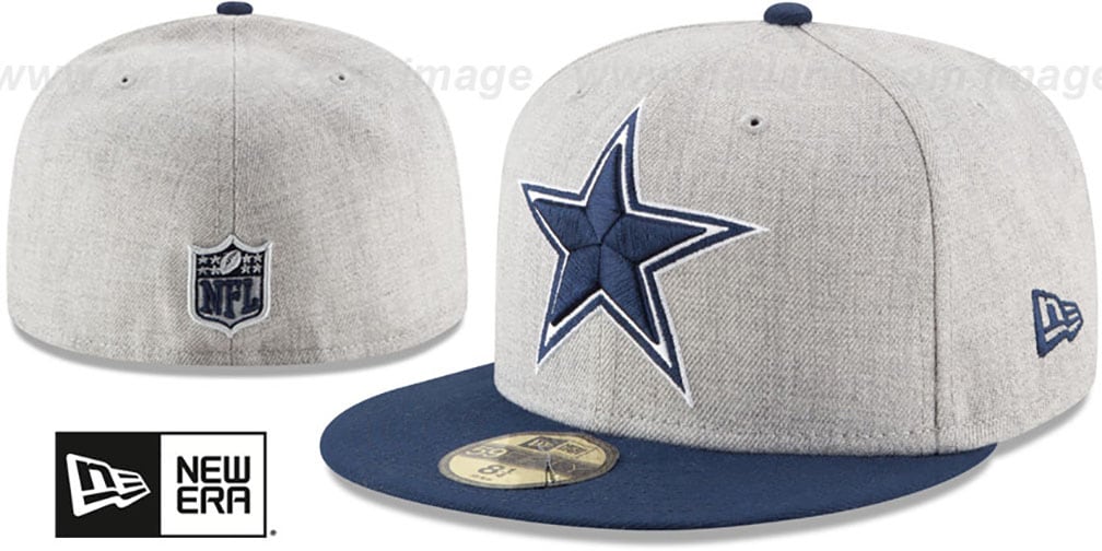 Dallas Cowboys HEATHER GRAND GreyNavy Fitted Hat by New Era
