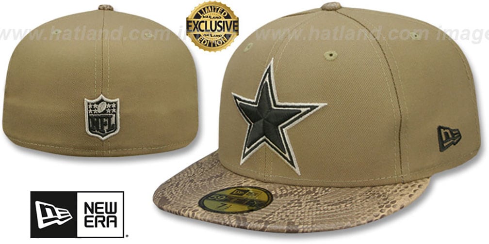 Dallas Cowboys SNAKESKIN SLEEK Khaki Fitted Hat by New Era