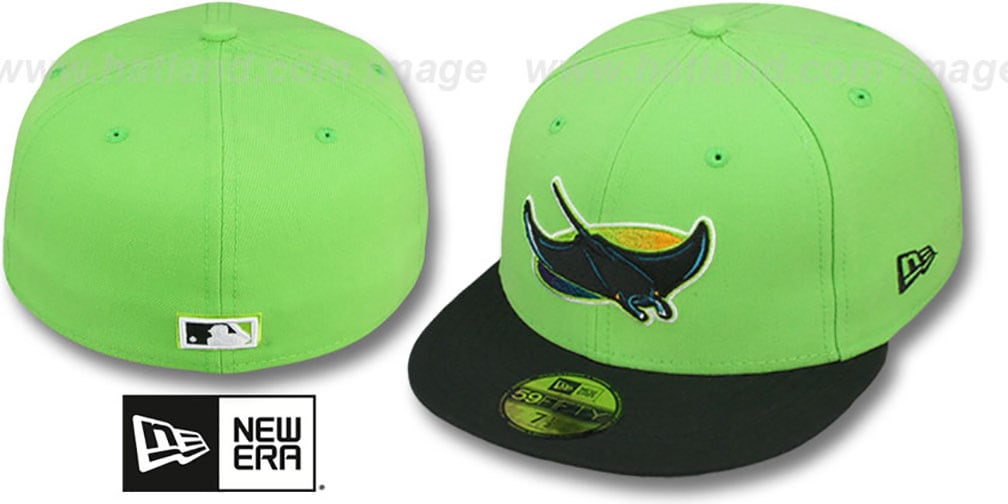 Tampa Bay Devil Rays COOP 2T-FASHION Lime-Black Fitted Hat