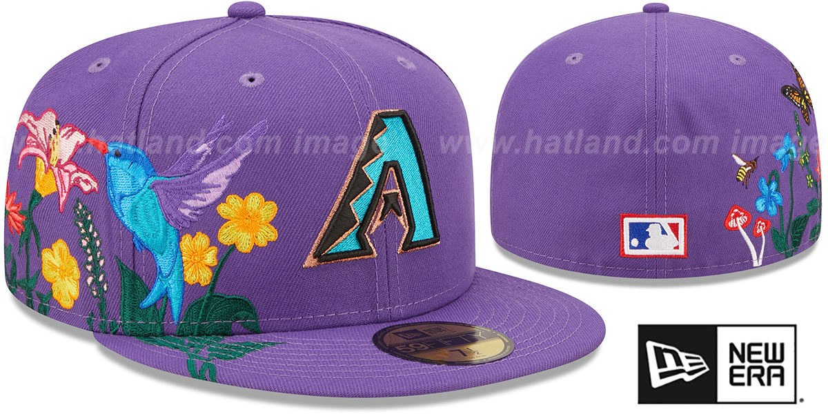 Arizona Diamondbacks COOPERSTOWN SIDEBLOOM Purple Fitted Hat