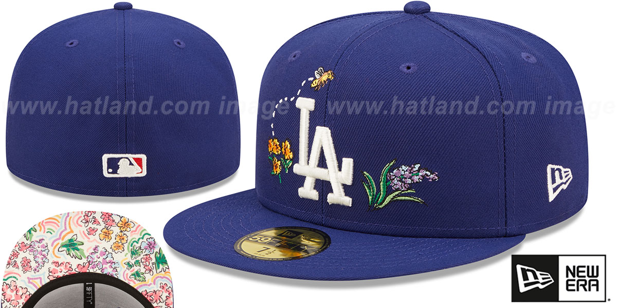 Los Angeles Dodgers FLORAL WATERCOLORS Royal Fitted Hat