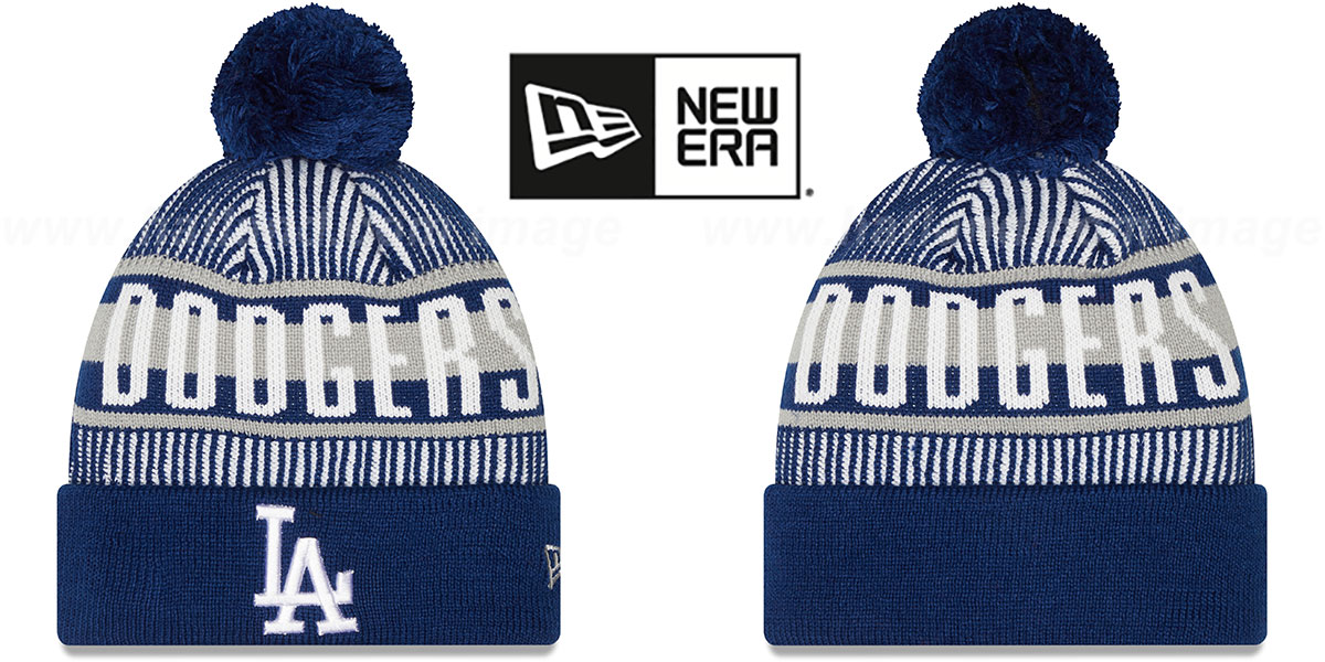 Los Angeles Dodgers STRIPED Knit Beanie Hat by New Era