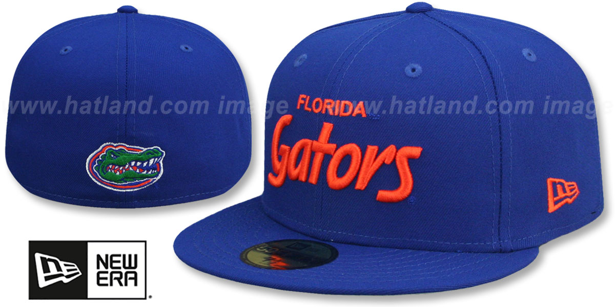 Florida Script Baseball Florida NCAA TEAM-SCRIPT Royal Fitted Hat by New Era