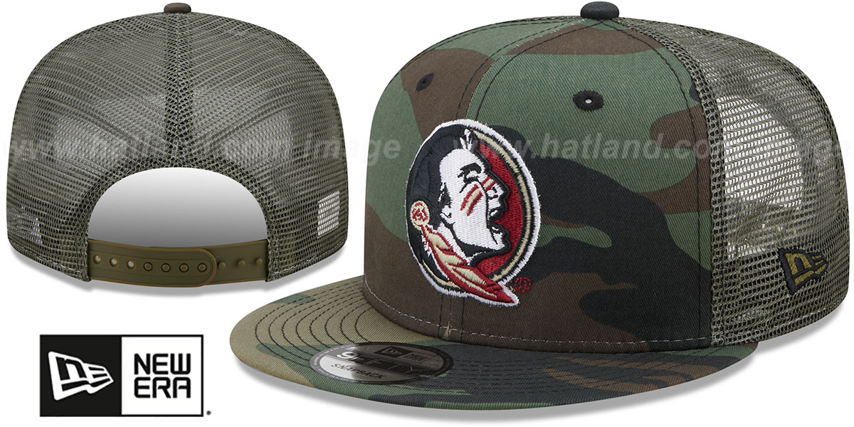 Florida State ARMY CAMO TRUCKER Hat by New Era