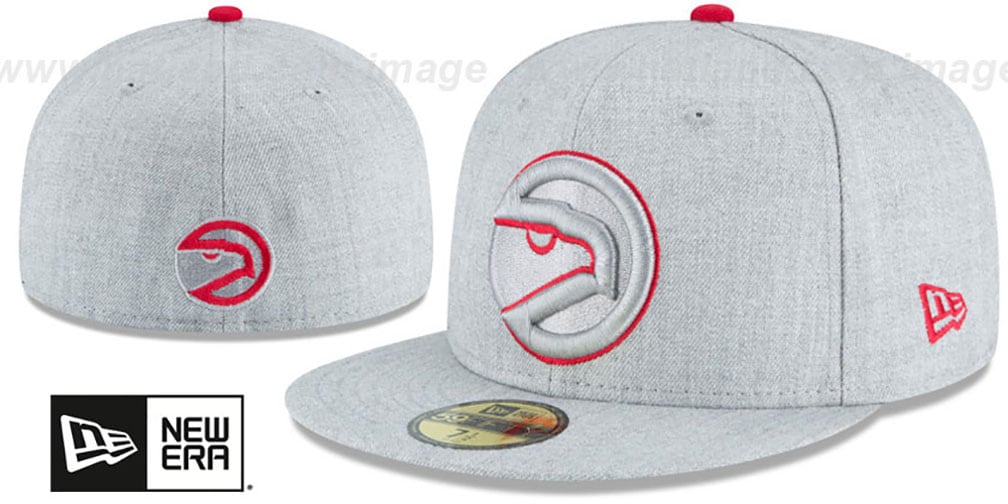 Hawks HEATHER TEAM-BASIC Light Grey Fitted Hat by New Era