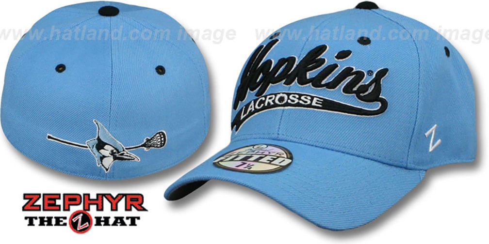 John's Hopkins SWOOP LACROSSE Sky Fitted Hat by Zephyr