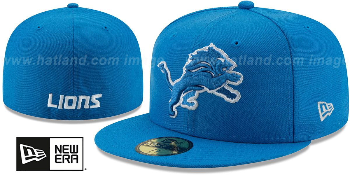Detroit Lions NFL TEAMBASIC Blue Fitted Hat by New Era