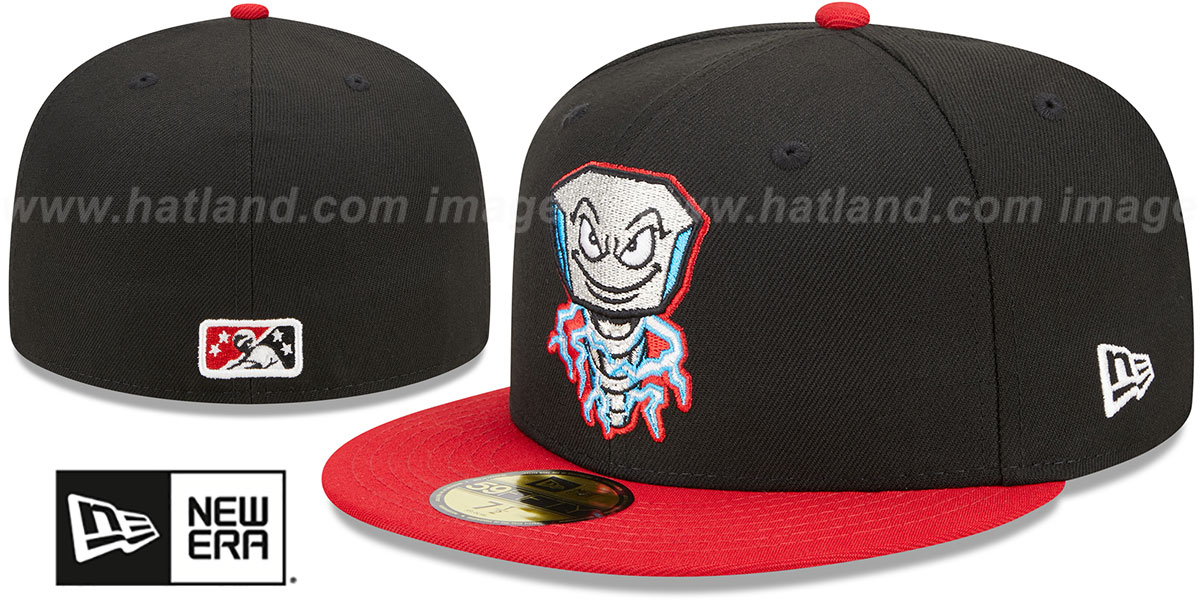 Lansing Lugnuts MILB MARVEL DEFENDERS BlackRed Fitted Hat