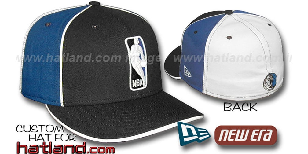 Dallas Mavericks LOGOMAN-2 Black-Royal-White Fitted Hat