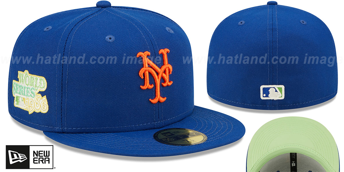 New York Mets 1986 WS CITRUS POP RoyalGreen Fitted Hat