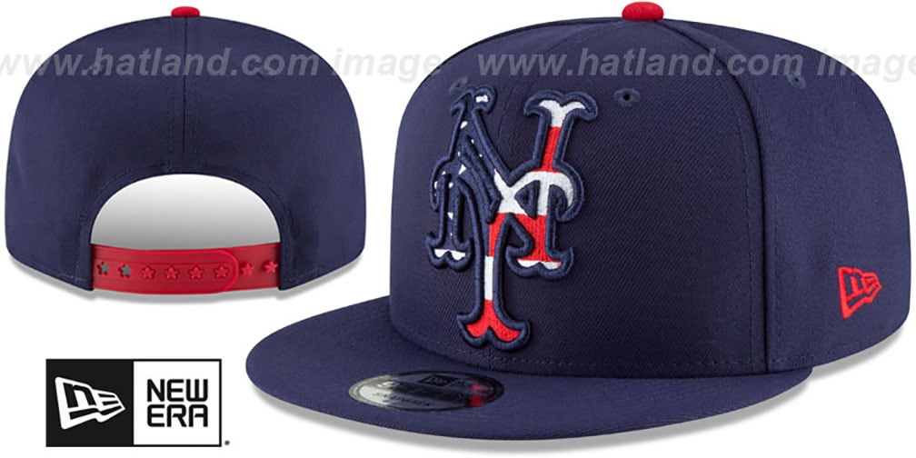 New York Mets FLAG FILL INSIDER SNAPBACK Navy Hat by New Era