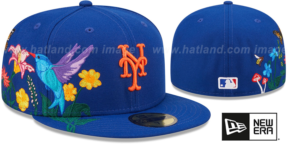 New York Mets SIDEBLOOM Royal Fitted Hat by New Era