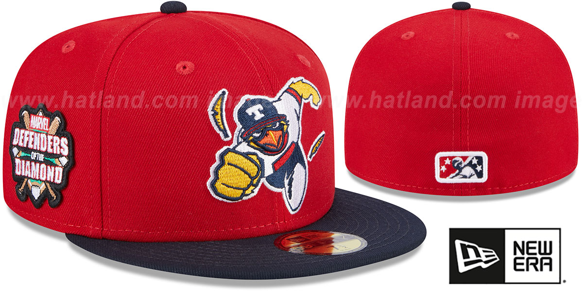 Toledo Mud Hens MILB MARVEL DEFENDERS SIDEPATCH RedNavy Fitted