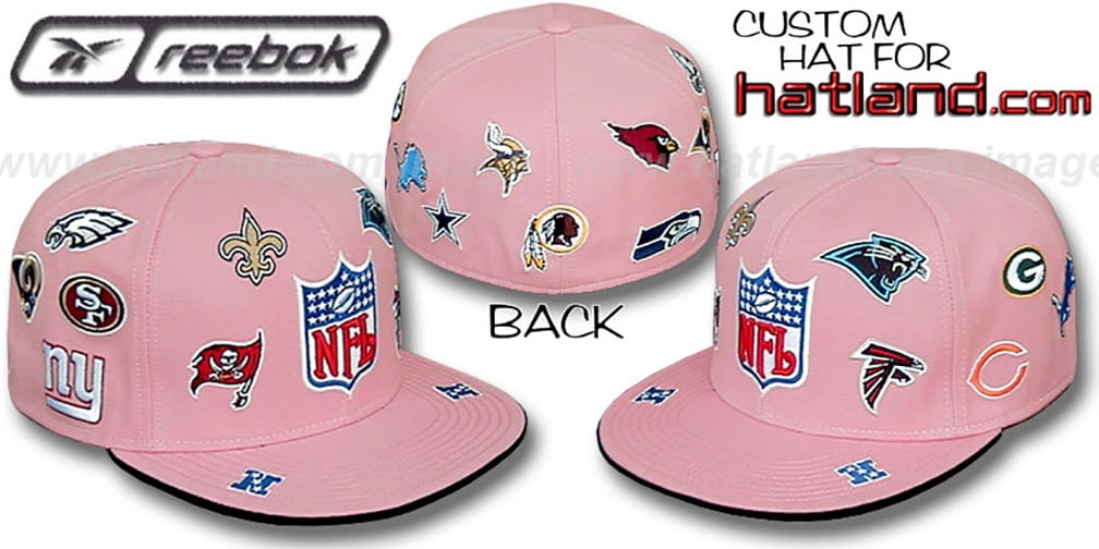 NFL NFC ALLOVER Pink Fitted Hat by Reebok