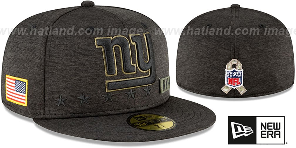 New York NY Giants 2020 SALUTETOSERVICE ST Black Fitted Hat
