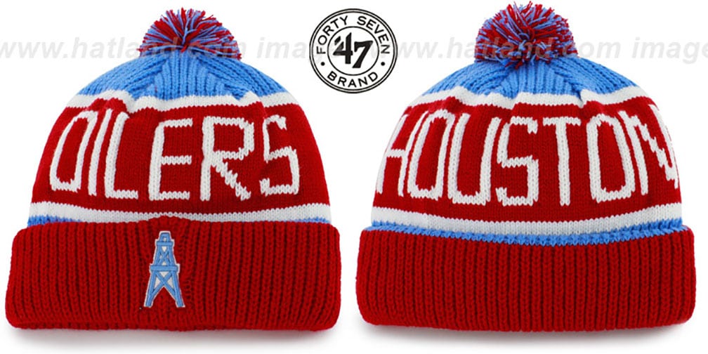 Houston Oilers THECALGARY THROWBACK RedSky Knit Beanie Hat
