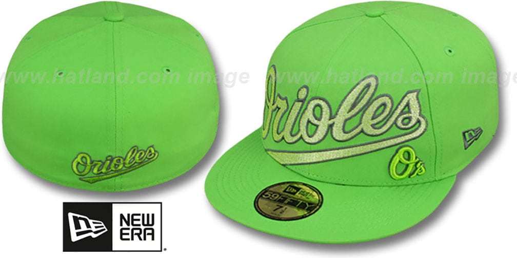 Baltimore Orioles CHROMATIC Lime Fitted Hat by New Era