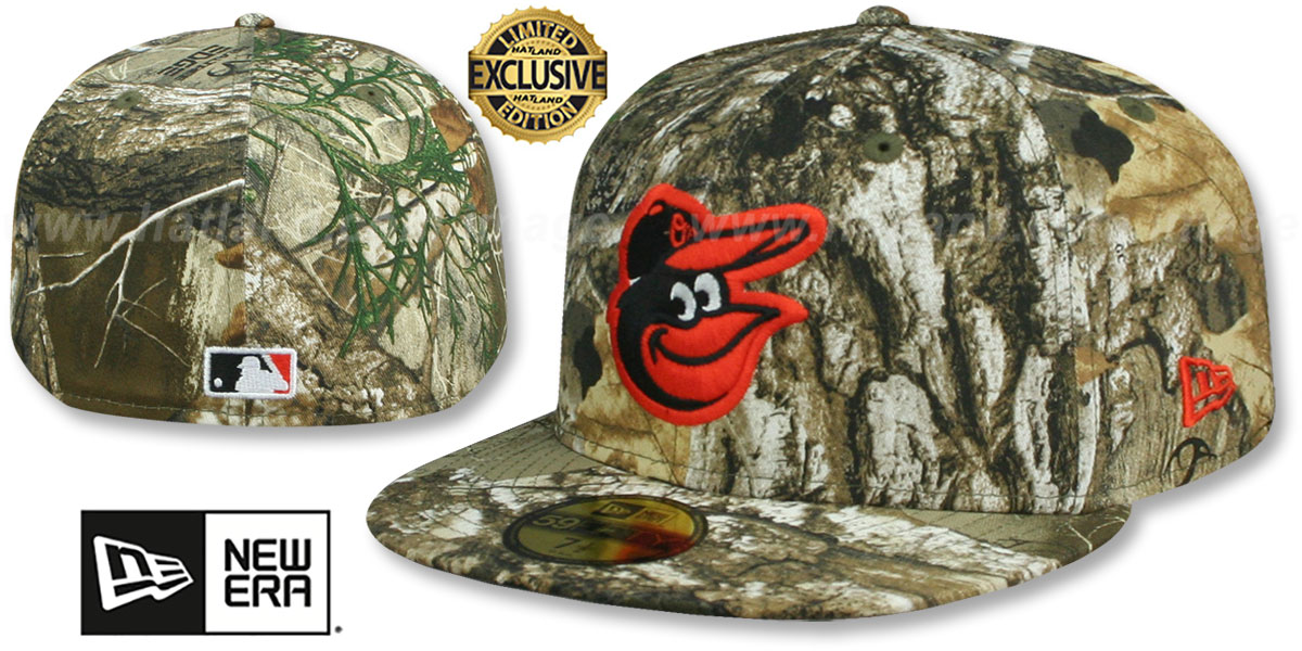 Baltimore Orioles MLB TEAM-BASIC Realtree Camo Fitted Hat