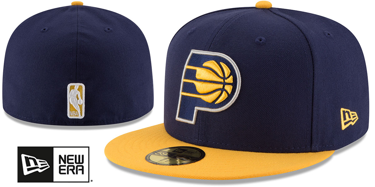 Indiana Pacers 2T NBA TEAM-BASIC Navy-Gold Fitted Hat