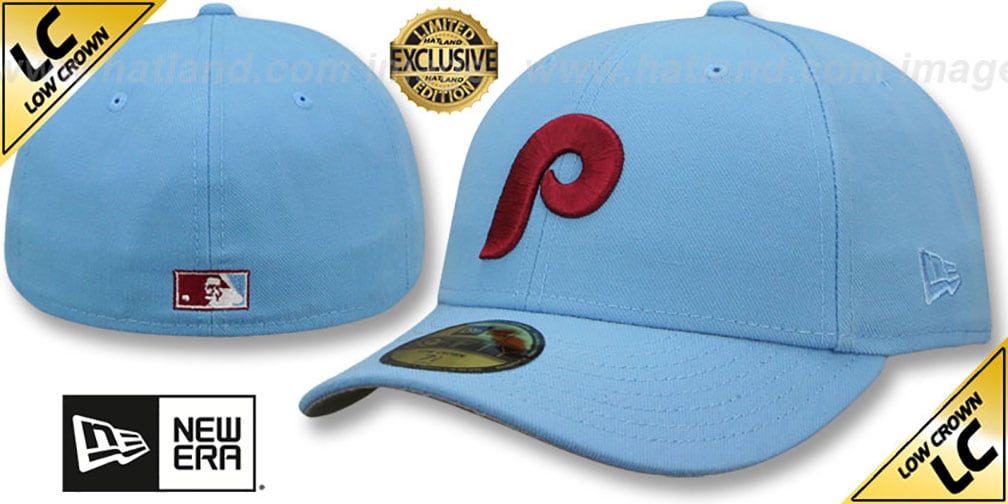 Philadelphia Phillies 197386 LOWCROWN VINTAGE Sky Fitted Hat