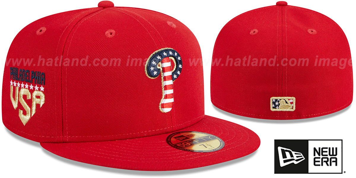Philadelphia Phillies 2023 JULY 4TH STARS N STRIPES Fitted Hat