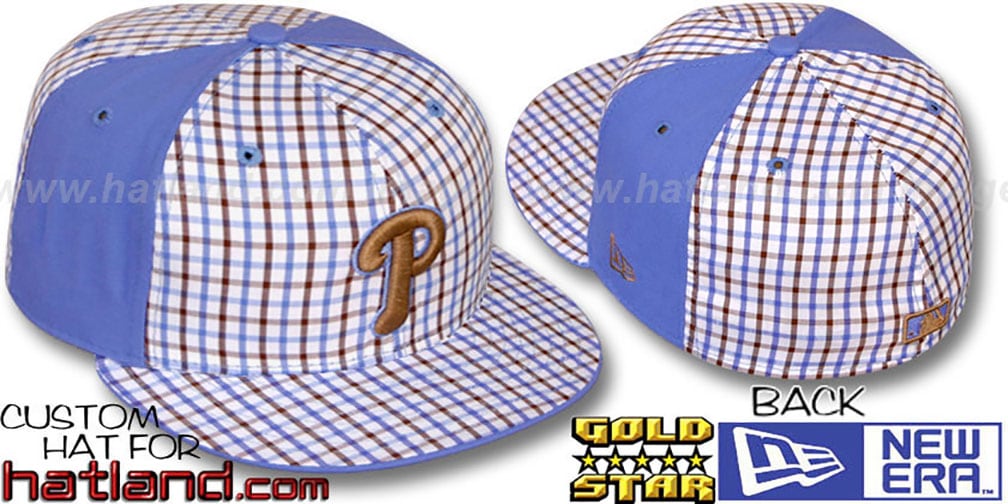 Philadelphia Phillies BLUE PlaidLight Blue Fitted Hat