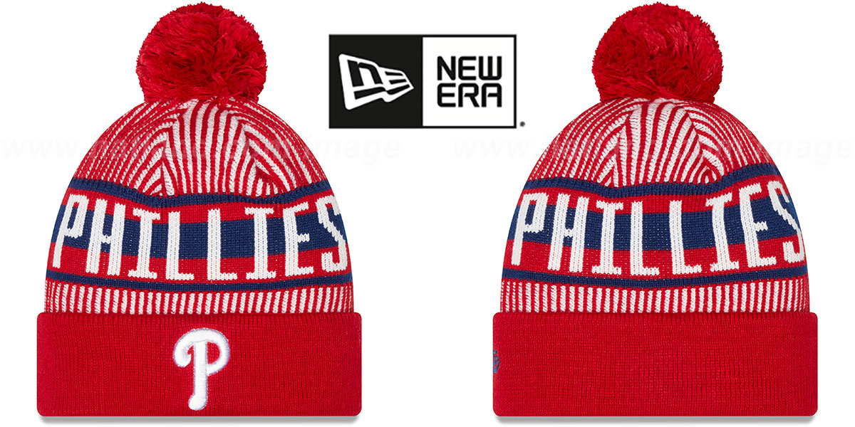 Philadelphia Phillies STRIPED Knit Beanie Hat by New Era