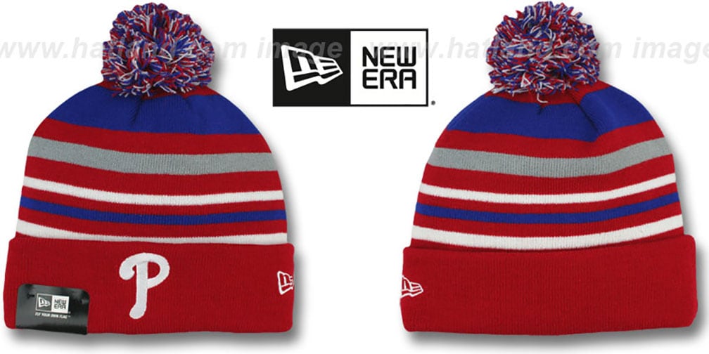 Philadelphia Phillies STRIPEOUT Knit Beanie Hat by New Era