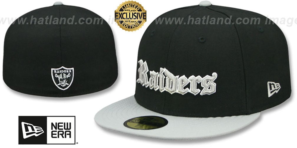 Oakland Raiders GOTHIC TEAMBASIC BlackGrey Fitted Hat