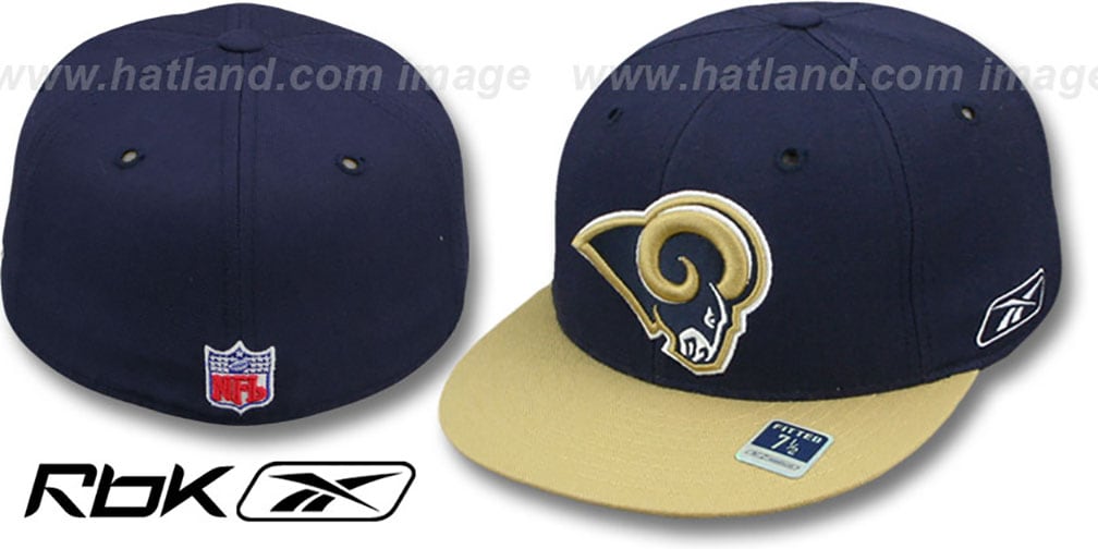 St Louis Rams COACHES-2 Navy-Gold Fitted Hat by Reebok