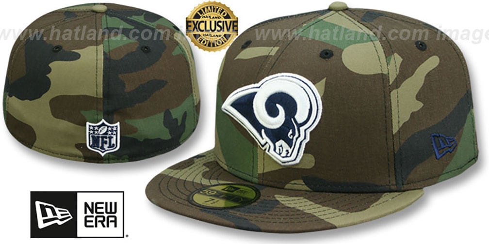 St Louis Rams NFL TEAM-BASIC Army Camo Fitted Hat by New Era