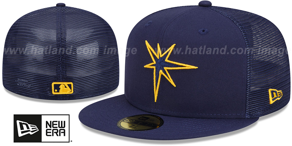 Tampa Bay Rays BATTING PRACTICE TRUCKER Navy Fitted Hat