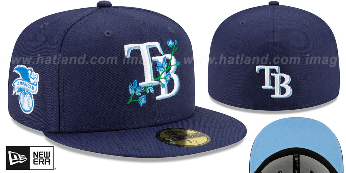 Tampa Bay Rays LOGO BLOOM SIDEPATCH NavySky Fitted Hat