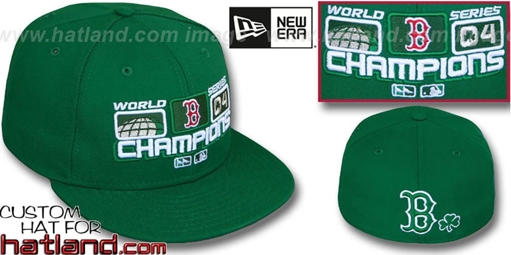 Boston Red Sox 2004 St PATS WS CHAMPS Green Fitted Hat