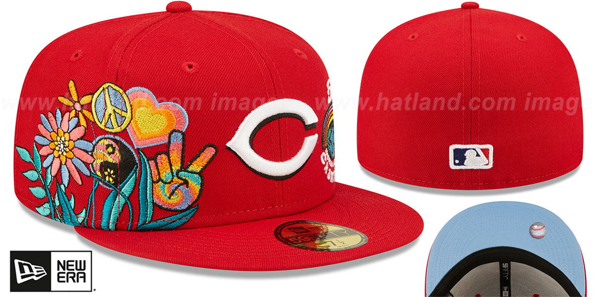 Cincinnati Reds GROOVY Red Fitted Hat by New Era
