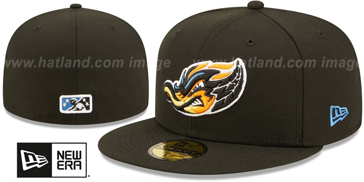 Akron RubberDucks MILB ONFIELD HOME Black Fitted Hat