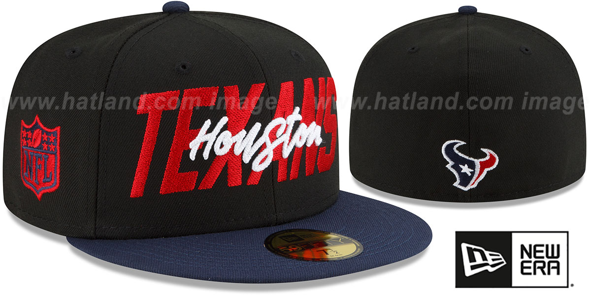 Houston Texans 2022 NFL DRAFT BlackNavy Fitted Hat