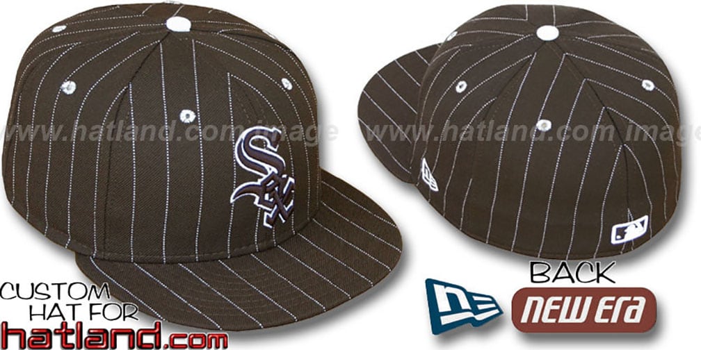 Chicago White Sox PINSTRIPE BrownWhite Fitted Hat