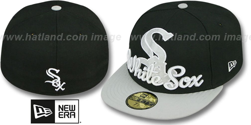 Chicago White Sox SCRIPTPUNCH BlackGrey Fitted Hat
